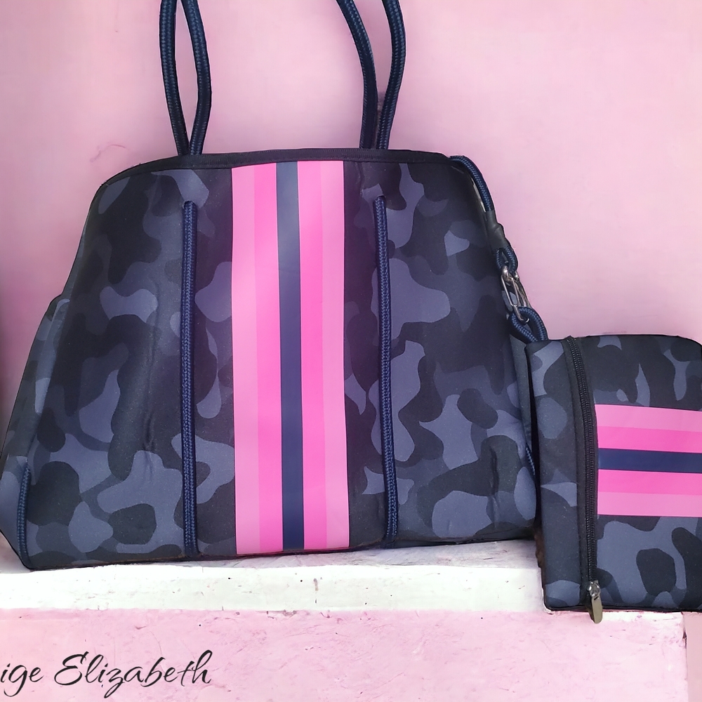 Stylish Camouflage Bag Set - Pink and Black